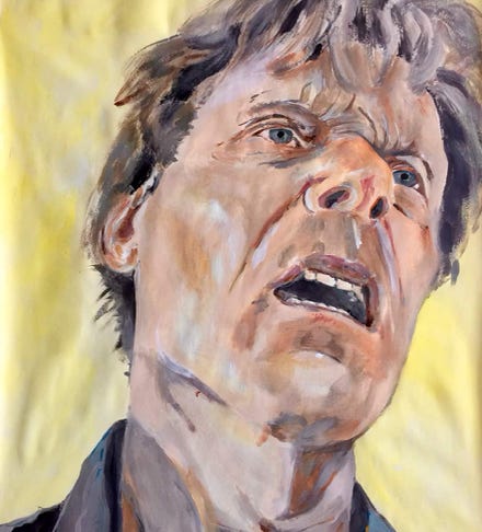 Getergd. Jan Thie 07/18, 70x50 cm, acryl op dun papier