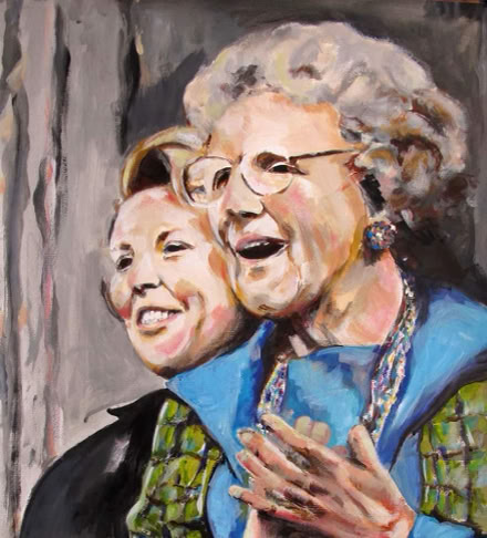 Juliana en Beatrix in acryl