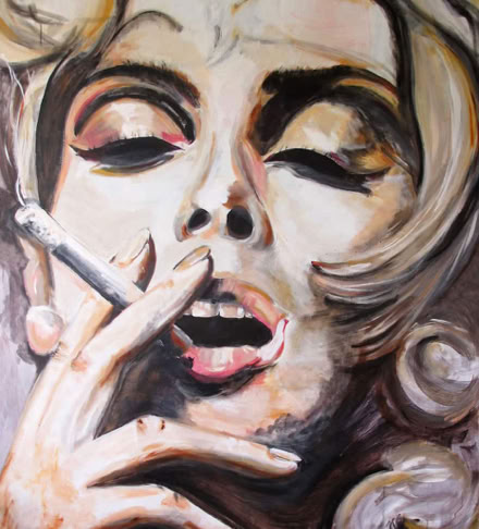 De Sigaret. 160x120 cm, acryl. Jan Thie 06/19. Verkocht.